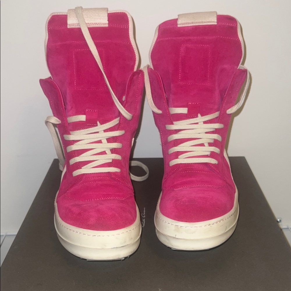 Rick Owens Fuchsia High-Top Sneakers